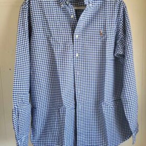 Classic Men's Blue Gingham by Ralph Lauren Polo~ Never worn - Picture 1 of 4